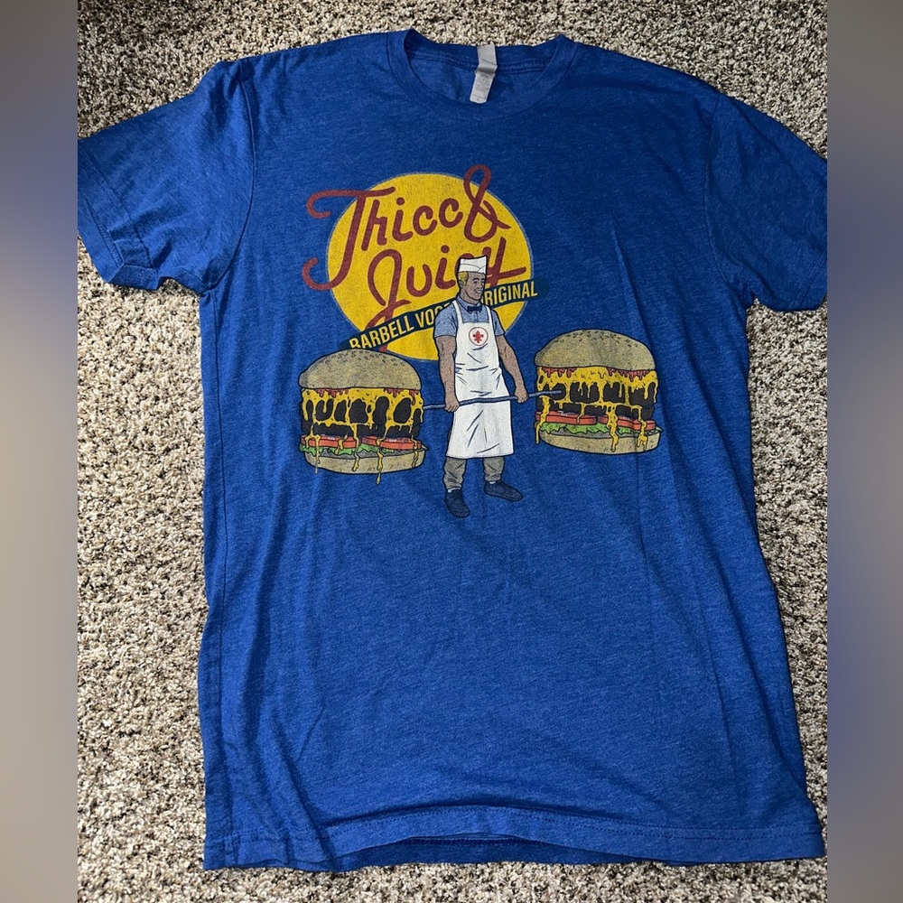 “THICC & JUICY” Blue Graphic Tee